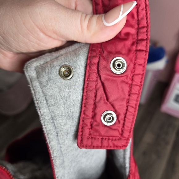 Vtg Y2K Babgy Gap '01 Fleece Lined Snow Bib Pants Red Sz 3T - Picture 5 of 8